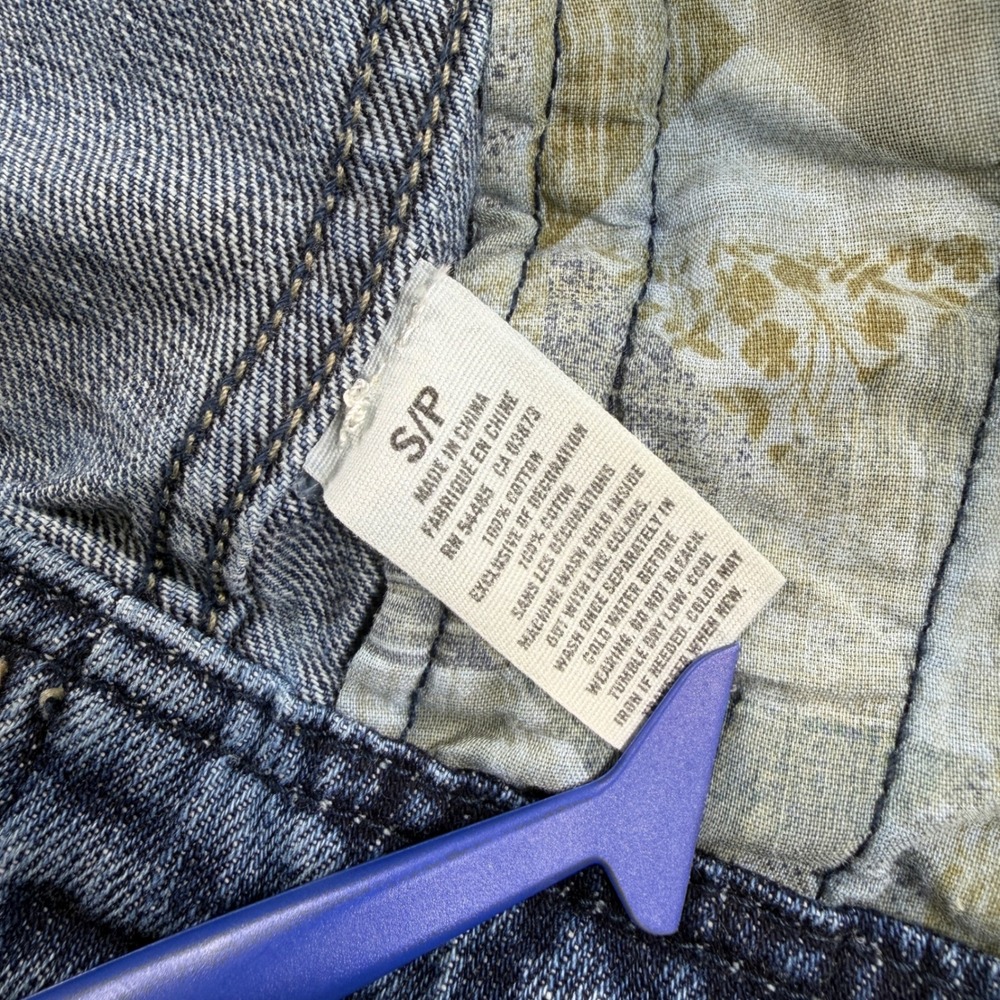 American Eagle Denim Jacket Womens Small Blue Distressed Cotton Trucker RN54485 - Picture 4 of 7